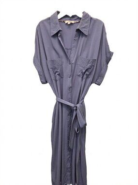 Blue dress short sleeve button up